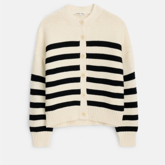 Alex Mill Sweaters - Alex Mill Striped Black and Cream Women's Sweater